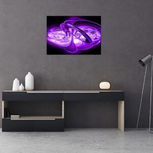 Obraz na szkle - fioletowe fraktale (70x50 cm)