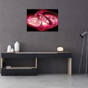 Obraz na szkle - różowe fraktale (70x50 cm)
