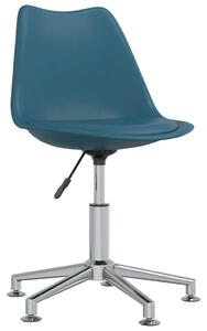Obrotowe krzesło stołowe, turkusowe, obite sztuczną skórą