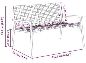 Krzesło ogrodowe brązowy 110,5 x 79 x 75,5 cm polirattan