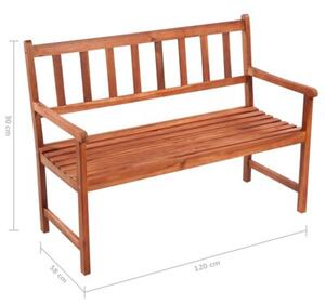 Ławka ogrodowa z poduszką, 120 cm, lite drewno akacjowe