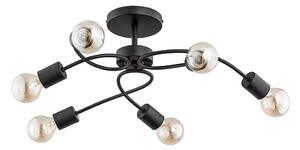 Alfa Żyrandol natynkowy HELIX 6xE27/15W/230V czarny ALF24706
