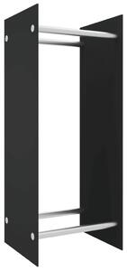 Stojak na drewno opałowe, czarny, 40x35x100 cm, szkło hartowane