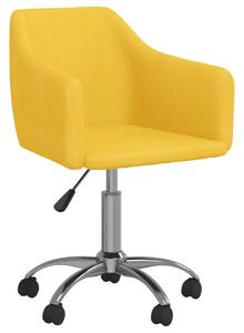 Obrotowe krzesło biurowe, żółte, obite tkaniną