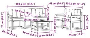 Zestaw mebli ogrodowych z litego drewna akacjowego z poduszkami i modularnym designem
