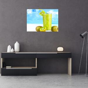 Obraz na szkle - smoothie z kiwi (70x50 cm)
