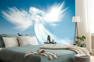 Samoprzylepna tapeta wizerunek anioła w chmurach