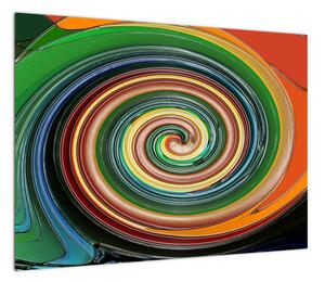 Obraz na szkle - abstrakcyjny obraz - kolorowa spirala (70x50 cm)