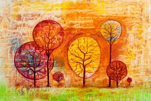 Samoprzylepna tapeta drzewa w kolorach jesieni