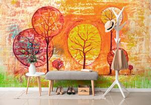 Samoprzylepna tapeta drzewa w kolorach jesieni