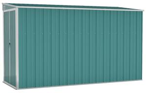 Szopa ogrodowa, mocowana do ściany, zielona, 118x288x178 cm
