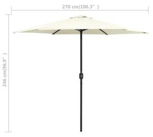 Parasol ogrodowy na aluminiowym słupku, 270x246 cm, piaskowy