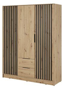 Szafa Neria 155 cm - dąb artisan / czarny