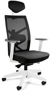 Ergonomiczny fotel biurowy z regulacjami Tune biały/czarny