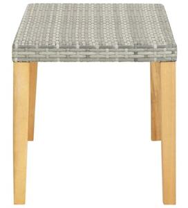 Ławka ogrodowa, 120 cm, szara, polirattan i drewno akacjowe