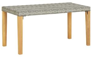 Ławka ogrodowa, 120 cm, szara, polirattan i drewno akacjowe