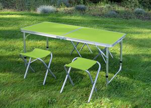 Zielony składany stolik ogrodowy z 4 taboretami - Zowros