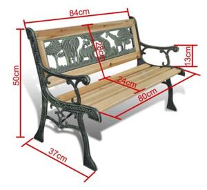 Ławka ogrodowa dla dzieci, 84 cm, drewniana