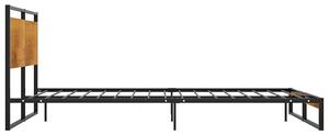 Czarne industrialne łóżko z metalu 120x200 cm - Petrix