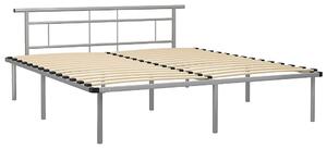 Szare metalowe łóżko małżeńskie 180x200 cm - Mervex