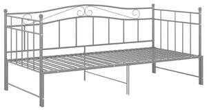 Szare metalowe łóżko rozkładane 90x200 cm - Unis