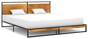 Czarne industrialne łóżko z metalu 200x200 cm - Petrix