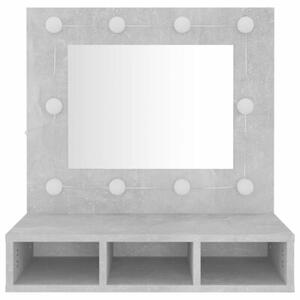 Szafka z lustrem i oświetleniem LED, szary beton, 60x31,5x62 cm