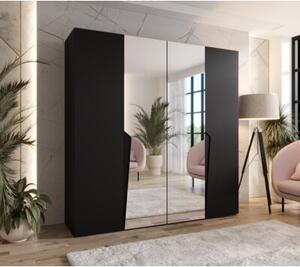 Szafa uchylna otwierana Piano 2 200 wys. 202 cm czarny + u. czarny