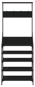 Wieszak na ubrania z miejscem na buty, czarny, 70x34x184 cm