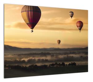 Obraz na szkle - latające balony (70x50 cm)