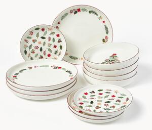 Komplet naczyń z porcelany Eve, dla 4 osób (12 elem.)