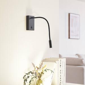 Kinkiet LED Hetti Lucande, czarny, sypialnia, metal