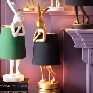 KARE Lampa stołowa Animal Rabbit, mosiężny / złoty, salon / jadalnia, tkanina / materiał / jedwab, design