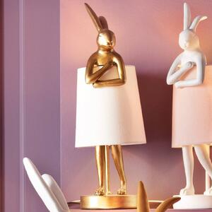 KARE Lampa stołowa Animal Rabbit, mosiężny / złoty, salon / jadalnia, tkanina / materiał / jedwab, design