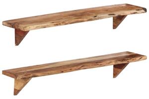 Półki ścienne, 2 szt., 110x20x18 cm, lite drewno akacjowe