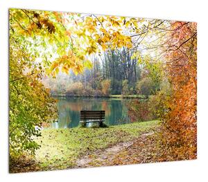 Obraz na szkle - staw (70x50 cm)