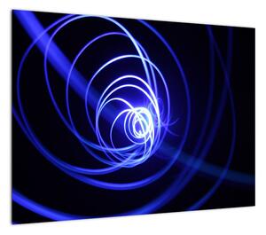 Obraz na szkle - niebieskie spirale (70x50 cm)