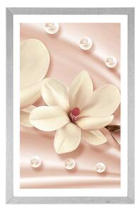 Plakat z passe-partout luksusowa magnolia