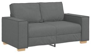 Sofa 3 szt. ciemnoszary tkanina lniana