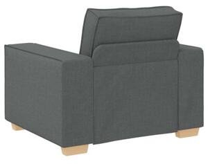 Sofa 3 szt. ciemnoszary tkanina lniana