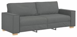 Sofa 3 szt. ciemnoszary tkanina lniana