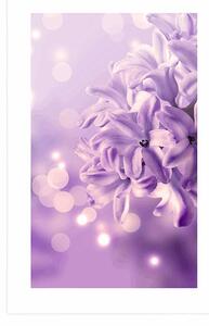 Plakat z passe-partout fioletowy kwiat bzu