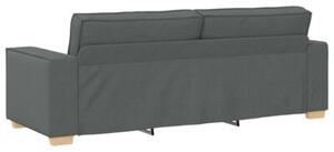 Sofa 3 szt. ciemnoszary tkanina lniana
