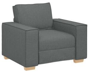 Sofa 3 szt. ciemnoszary tkanina lniana