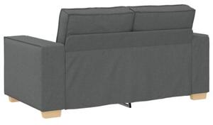 Sofa 3 szt. ciemnoszary tkanina lniana
