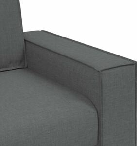 Sofa 3 szt. ciemnoszary tkanina lniana