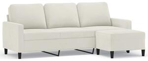 Sofa 3-osobowa, kremowa, 180 cm, tapicerowana aksamit