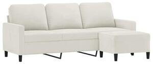 Sofa 3-osobowa, kremowa, 180 cm, tapicerowana aksamit