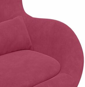 Fotel jajo czerwone wino 63 x 73 x 90 cm aksamit