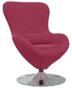 Fotel jajo czerwone wino 63 x 73 x 90 cm aksamit